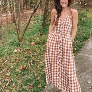 A New Day Gingham Midi